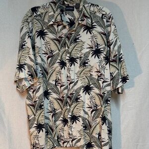 Puritan Men's Palm Print Shirt - Black and Cream